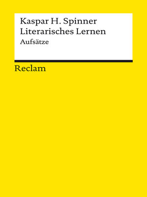 cover image of Literarisches Lernen. Aufsätze
